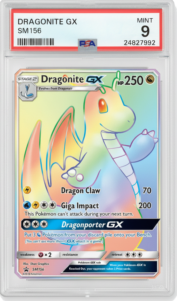 Dragonite GX - PSA 9.0 Graded Card