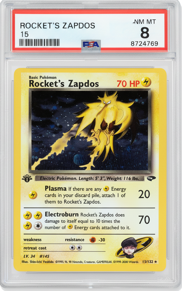 Rocket's Zapdos - PSA 8.0 Graded Card