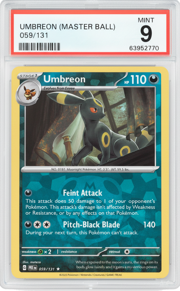 Umbreon (Master Ball Pattern) - PSA 9.0 Graded Card