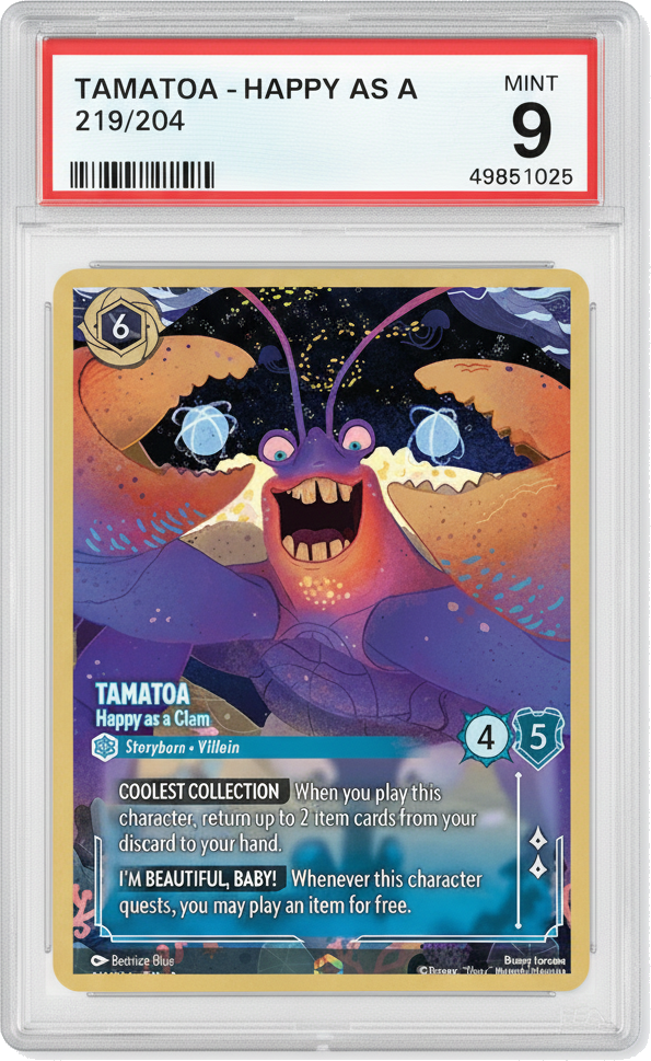 Tamatoa - Happy as a Clam (Enchanted) - PSA 9.0 Graded Card